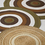 Ковер круглый из хлопка с контрастным узором Bullseye 150 варинант исполнения - 7 | Loft Concept в Саратове