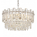 Круглая люстра с хрустальными подвесками на серебряном каркасе Gorgeous Crystal Light варинант исполнения - 2 | Loft Concept в Саратове