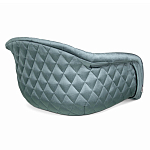 Барный стул со спинкой и мягкой обивкой с ромбами на 4-х деревянных ножках Голубой Велюр Ava Charm варинант исполнения - 3 | Loft Concept в Саратове