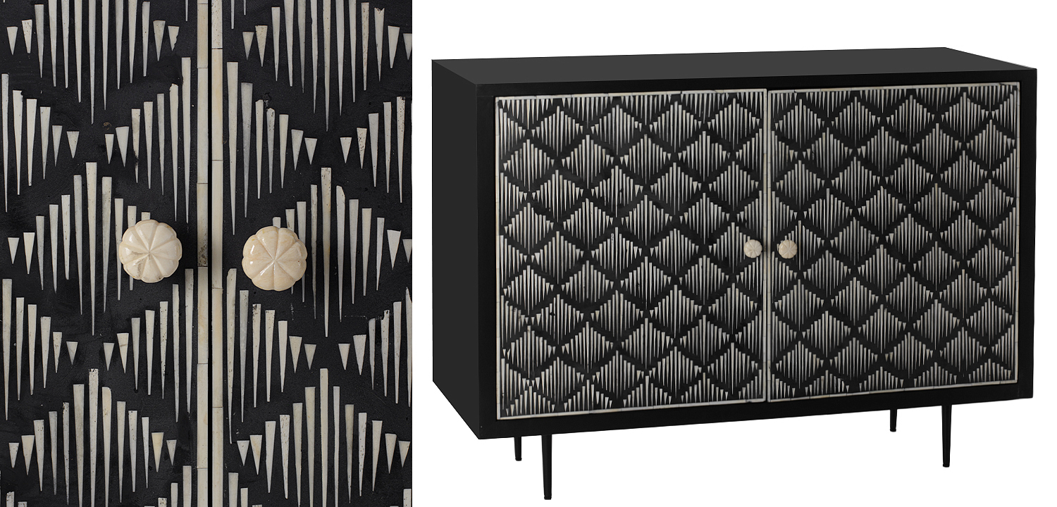 Буфет инкрустированный костью Bone Inlay black Буфет инкрустированный костью Bone Inlay black - Loft-Concept в Саратове