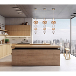 Подвесной светильник с вертикальной композицией из прозрачных и янтарных стеклянных шаров и ромбов Gabriel Scott Luna варинант исполнения - 21 | Loft Concept в Саратове