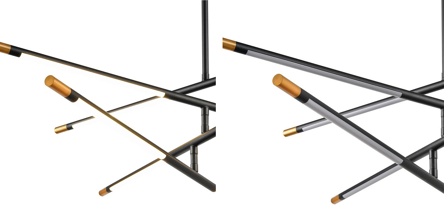 Люстра Drawing Line Gold Black Люстра Drawing Line Gold Black - Loft-Concept в Саратове