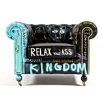 Кресло "Баския и Уорхол" Basquiat Warhol graffiti chair натуральная кожа варинант исполнения - 1 | Loft Concept в Саратове