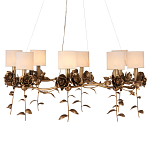 Люстра с каркасом в виде цветков розы и тканевыми абажурами Flowers and Fox Roses варинант исполнения - 1 | Loft Concept в Саратове