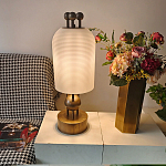 Настольная лампа в виде фонаря с белым фактурным абажуром Echoes of Light варинант исполнения - 5 | Loft Concept в Саратове