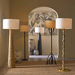 Торшер с цилиндрическим тканевым абажуром на каркасе волнистой формы Rotation варинант исполнения - 4 | Loft Concept в Саратове