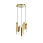 Люстра каскадная с 7-ю цилиндрическими плафонами из стекла Luminous Cylinders варинант исполнения - 4 | Loft Concept в Саратове