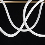 Люстра подвесная круглая золотого цвета с белыми изогнутыми световыми линиями Luke Lampco Tracer Lamp варинант исполнения - 9 | Loft Concept в Саратове