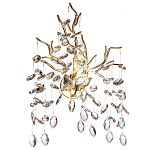 Бра с ветвистым каркасом и стеклянными подвесами цвет золото Golden Leaf Fall варинант исполнения - 1 | Loft Concept в Саратове