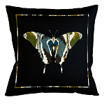 Подушка декоративная бабочка сине-зелёный орнамент Ikat Pattern варинант исполнения - 1 | Loft Concept в Саратове