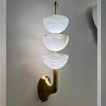 Бра с 3-мя мраморными плафонами в форме чаши Warm Marble Light варинант исполнения - 3 | Loft Concept в Саратове