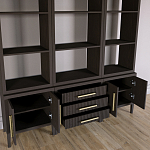 Модульный стеллаж Primo из трех составных элементов Темный орех варинант исполнения - 4 | Loft Concept в Саратове