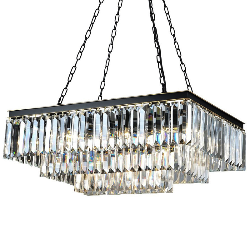 Люстра RH 1920s Odeon Square 3 row Black Черный Люстра RH 1920s Odeon Square 3 row Black Черный в Саратове | Loft Concept