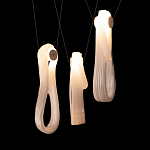 Подвесной светильник белого цвета с 3-мя изогнутыми плафонами Flow Loop варинант исполнения - 6 | Loft Concept в Саратове