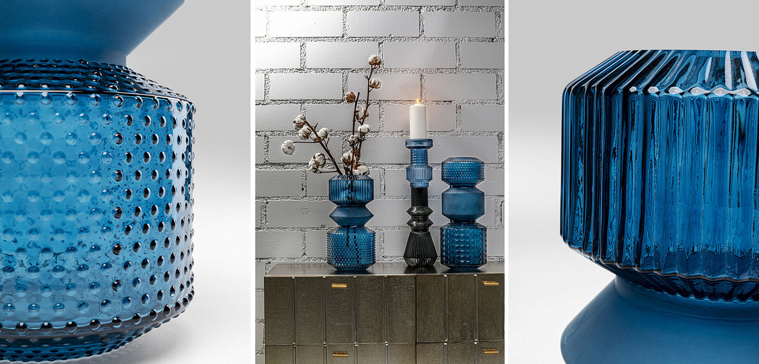 Ваза Geometric Blue Glass Vase 36 Ваза Geometric Blue Glass Vase 36 - Loft-Concept в Саратове