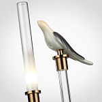 Настольная лампа с прозрачной трубкой и декоративной фигуркой птицы на бронзовой подставке Ganthea варинант исполнения - 4 | Loft Concept в Саратове