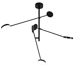 Потолочный светильник светодиодный с тремя лампами черный металл Bendik  варинант исполнения - 1 | Loft Concept в Саратове