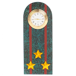 Часы подарочные погон полковник МВД из натурального камня Змеевик Military Clock варинант исполнения - 1 | Loft Concept в Саратове