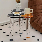 Дизайнерский журнальный стол с фигурной столешницей на 3-х прозрачных ножках Rahakif варинант исполнения - 3 | Loft Concept в Саратове