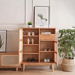 Комод с плетеными дверками и открытой нишей  с ящиком Dora Sideboard варинант исполнения - 1 | Loft Concept в Саратове