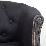 Кресло низкое в стиле прованс Черный Лен Louis French Armchair  варинант исполнения - 6 | Loft Concept в Саратове