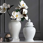 Ваза белая с крышкой однотонная Chinoiserie Ceramics варинант исполнения - 5 | Loft Concept в Саратове