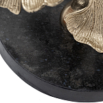 Настольная лампа с черным тканевым абажуром на основании в виде листьев Golden Leaves варинант исполнения - 1 | Loft Concept в Саратове