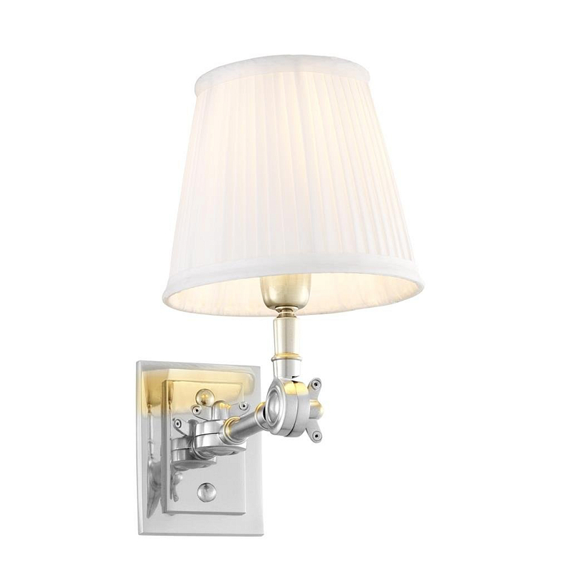 Бра Wall Lamp Wentworth Single Nickel+White Никель Белый в Саратове | Loft Concept 