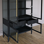 Витрина Primo со стеклянными фасадами и 2 ящиками Черный дуб варинант исполнения - 8 | Loft Concept в Саратове