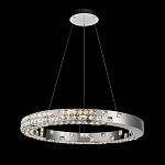 Люстра серебряная в форме кольца с мозаичным хрустальным оформлением Sparks of Crystal варинант исполнения - 3 | Loft Concept в Саратове