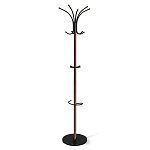 Вешалка коричневая с круглым основанием и черными металлическими крючками Industrial Metal Rust варинант исполнения - 1 | Loft Concept в Саратове