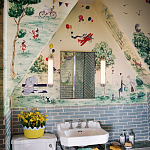 Обои ручная роспись Promenade Original colourway on cream painted silk варинант исполнения - 1 | Loft Concept в Саратове