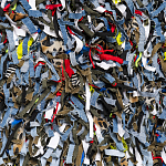 Ковер прямоугольный разноцветный из джинсовой одежды Zero Waste варинант исполнения - 2 | Loft Concept в Саратове