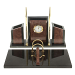 Настольный письменный набор из лемезита и змеевика с часами Royal Accessory варинант исполнения - 1 | Loft Concept в Саратове