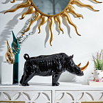 Статуэтка черный носорог с золотыми рогами Golden Horned Black Rhino варинант исполнения - 4 | Loft Concept в Саратове