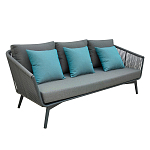 Диван трехместный уличный серый Gray Fiber варинант исполнения - 1 | Loft Concept в Саратове