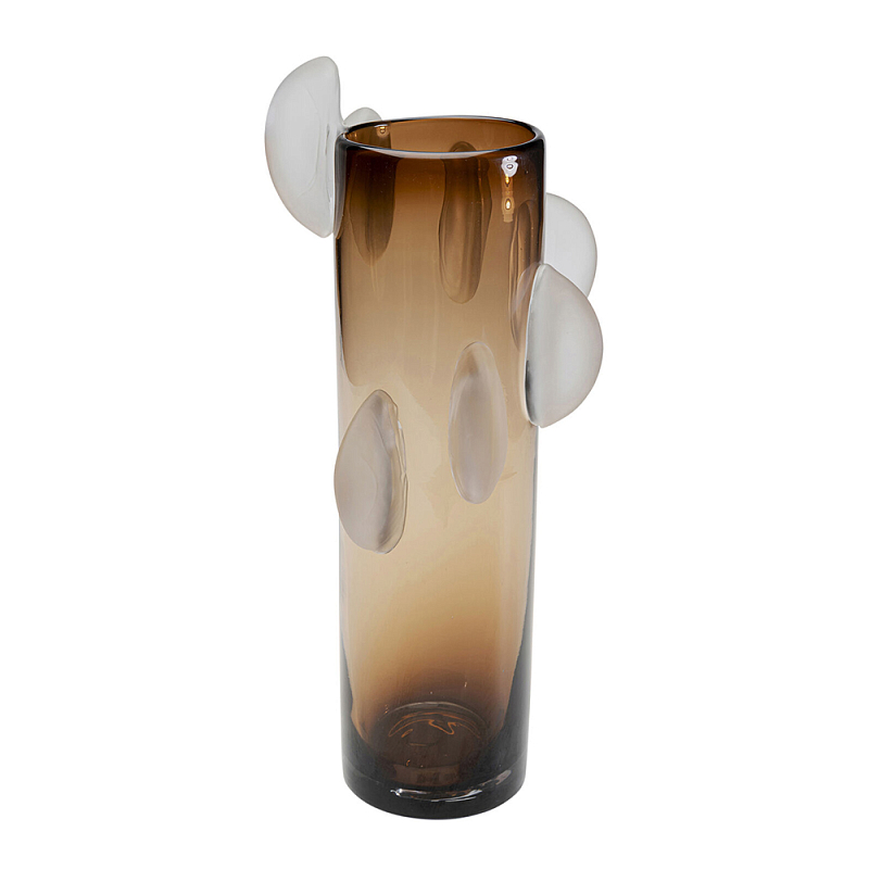 Ваза коричневая Forma Mare со стеклянными вставками Коричневый Прозрачный в Саратове | Loft Concept 