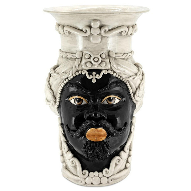 Ваза Vase Moro Man Giant White Черный Бежевый в Саратове | Loft Concept 