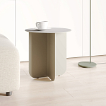 Cross журнальный столик серый из металла и кожи варинант исполнения - 1 | Loft Concept в Саратове