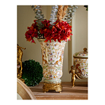 Ваза из фарфора на бронзовом основании Turquoise Blooming Garden варинант исполнения - 10 | Loft Concept в Саратове