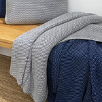 Плед из хлопка серого цвета Waffle Comfort варинант исполнения - 4 | Loft Concept в Саратове