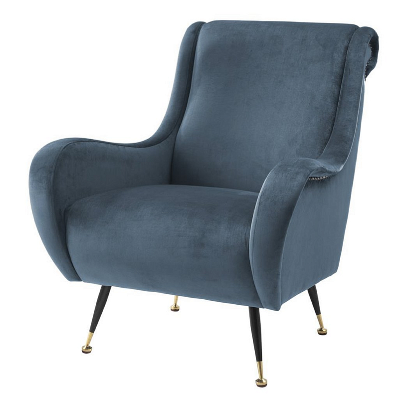 Дизайнерское кресло Giardino Chair gray blue Сизый Черный Дизайнерское кресло Giardino Chair gray blue Сизый Черный в Саратове | Loft Concept