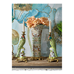 Ваза высокая из фарфора на бронзовом основании Turquoise Blooming Garden варинант исполнения - 10 | Loft Concept в Саратове