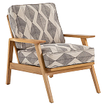 Кресло с каркасом из массива дуба Deniaud Oak Rhombus Beige Armchair варинант исполнения - 1 | Loft Concept в Саратове
