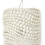 Настенный бра декорированный деревянными белыми круглыми бусинами White Wooden Beads Wall Lamp варинант исполнения - 2 | Loft Concept в Саратове