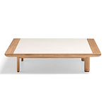 Дизайнерский кофейный стол из дерева с керамической столешницей уличный SWAY Coffee Table варинант исполнения - 5 | Loft Concept в Саратове