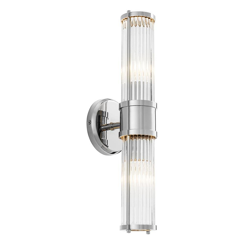 Бра Wall Lamp Claridges Double Nickel Никель Прозрачное Стекло в Саратове | Loft Concept 