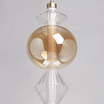 Подвесной светильник с вертикальной композицией из прозрачных и янтарных стеклянных шаров и ромбов Gabriel Scott Luna варинант исполнения - 16 | Loft Concept в Саратове