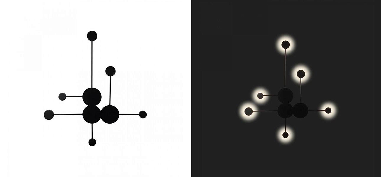 Бра Лофт Vibia Pin Wall Light 6 плафонов Черный цвет Бра Лофт Vibia Pin Wall Light 6 плафонов Черный цвет - Loft-Concept в Саратове