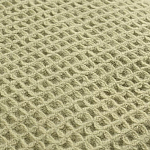 Плед из шерсти зеленого цвета с бахромой Waffle Comfort варинант исполнения - 2 | Loft Concept в Саратове